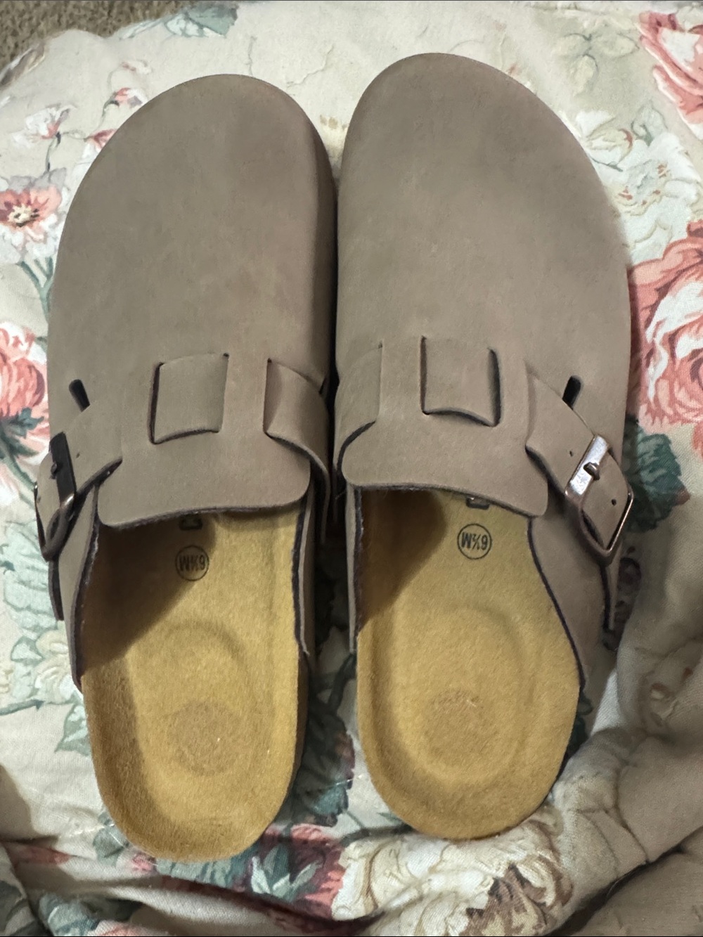 Men's Slip-On Buckle Clog in Taupe